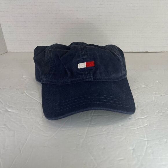 Tommy Hilfiger Box Logo Hat Strapback Cap Blue Adjustable Embroidered Adult - Picture 1 of 5